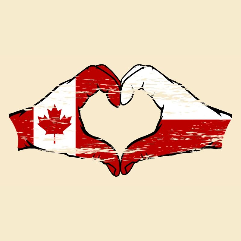 Drapeau du Canada de la Pologne Forme de coeur utilisé