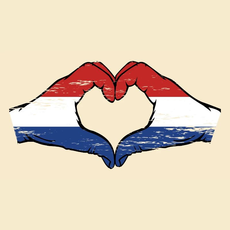 Drapeau de la Hollande mains en forme de coeur utilisé