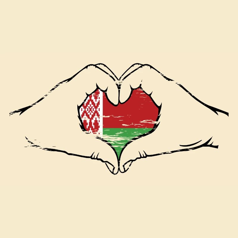 Belarus Flag Hands Heart Shape Used