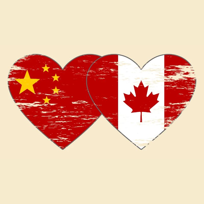 Chine Canada Drapeau Coeur Utilisé