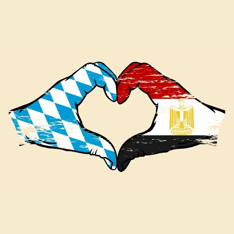 Bavière, Égypte, drapeau, aiguilles, forme de coeur utilisé