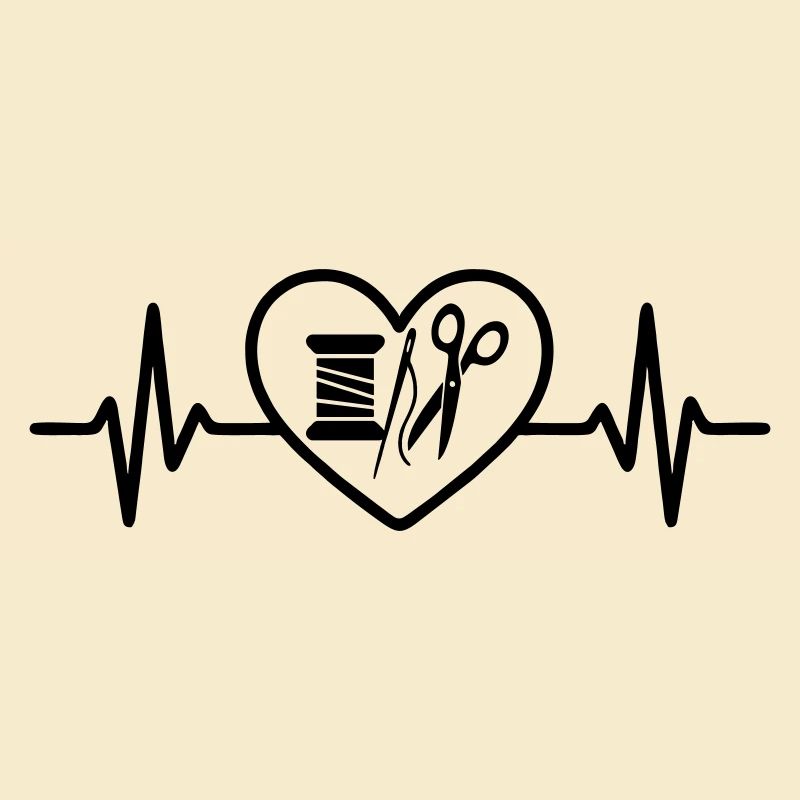 Sewing Spool Needle Scissors Heart