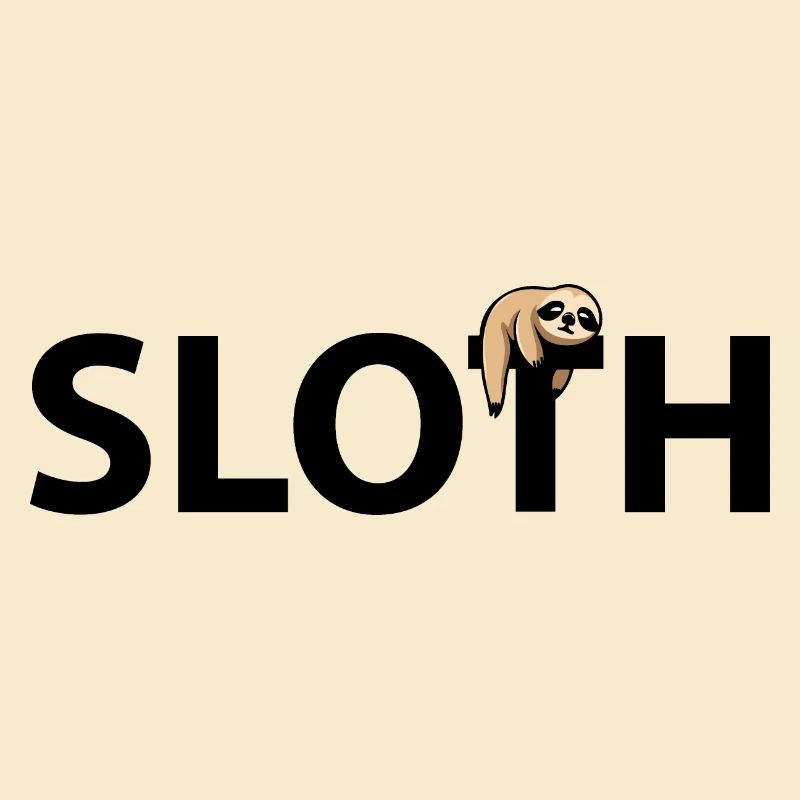 Sloth with lettering