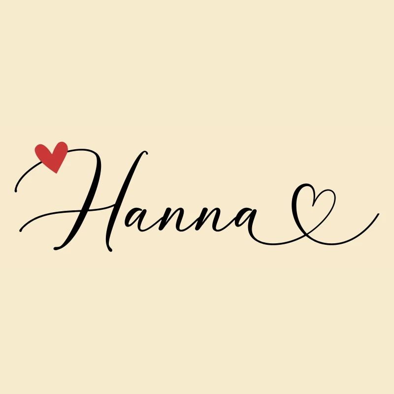 Hanna Last name First name Calligraphy heart
