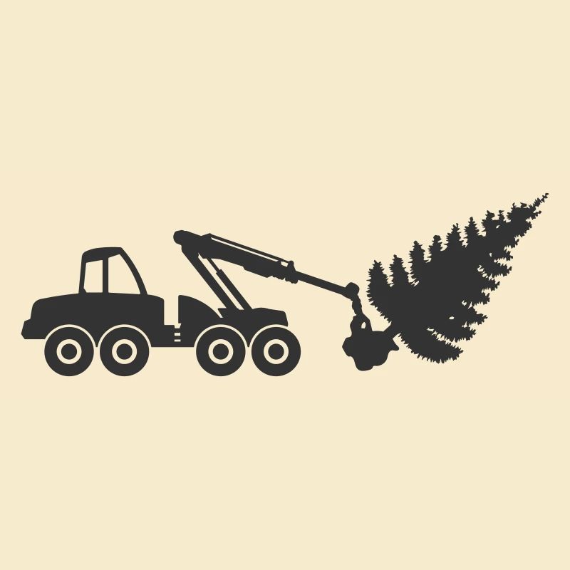 Symbole de l’icône de la récolteuse de bûches Forme. Bûcheron