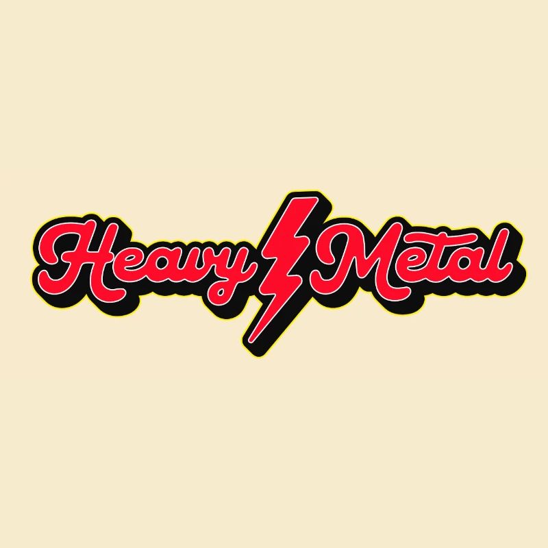 Logo du script de l’éclair en métal lourd