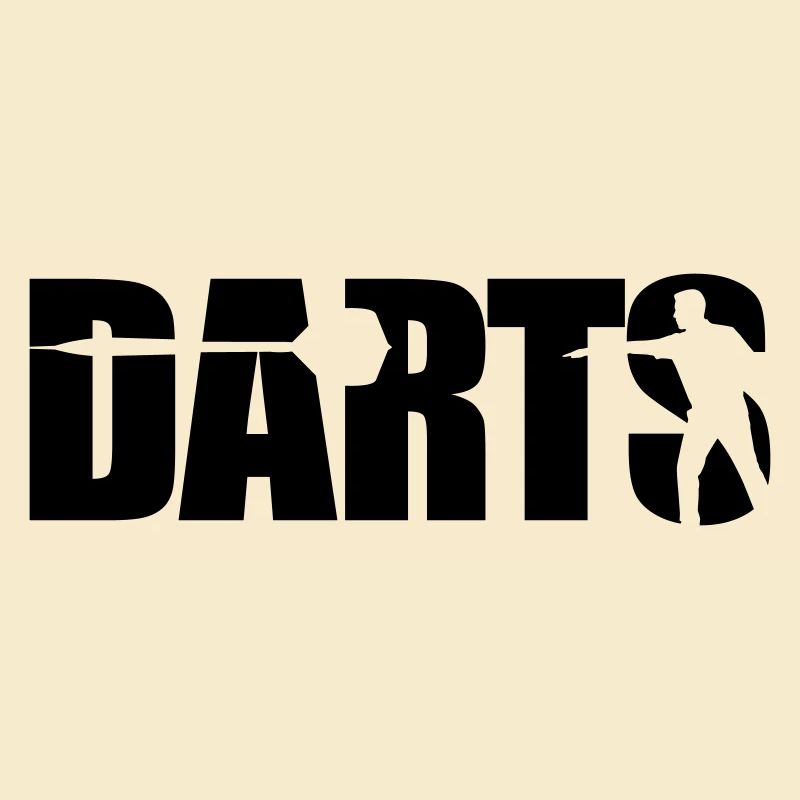 Darts Typography with Silhouette Professional Darts Player