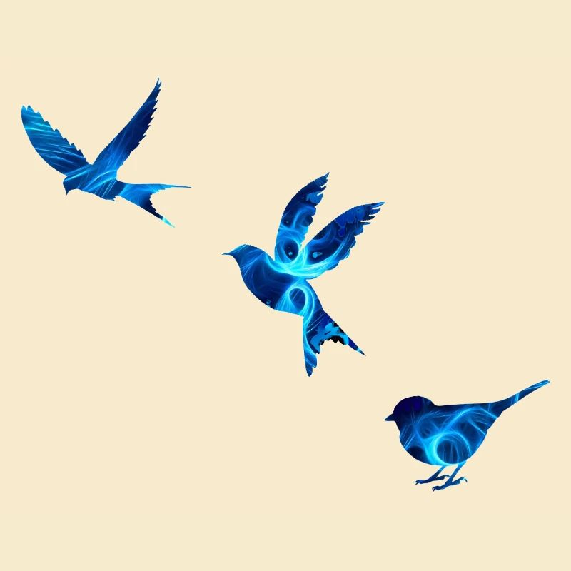 Blaue Vögel