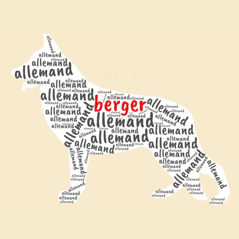 German Shepherd Silhouette Race Dog Text