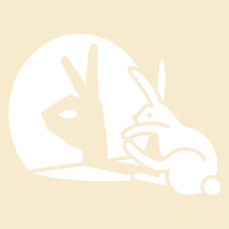 Funny Rabbit shadow hand puppet hare pop art