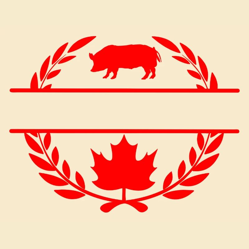 Canada maple leaf pig laurel wreath