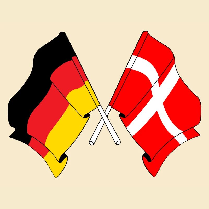 Drapeau de l’Allemagne et drapeau du Danemark