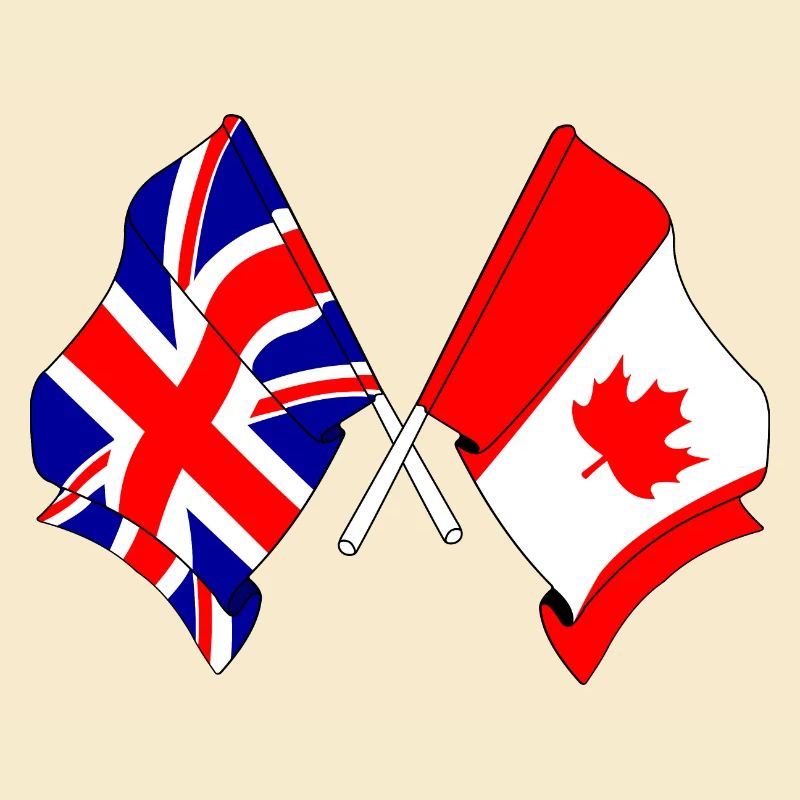 Drapeau de l’Angleterre et drapeau du Canada