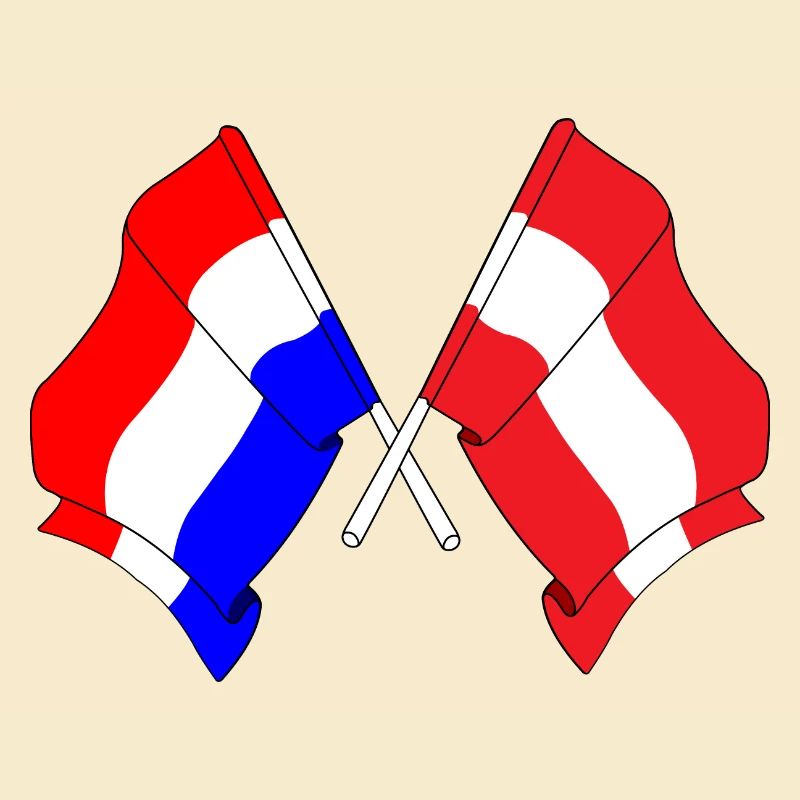 Drapeau Pays-Bas, drapeau Autriche