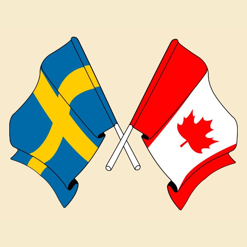 Drapeau de la Suède, drapeau du Canada