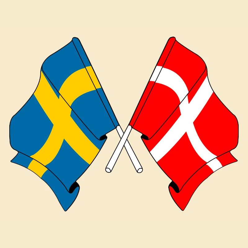 Drapeau de la Suède, drapeau du Danemark