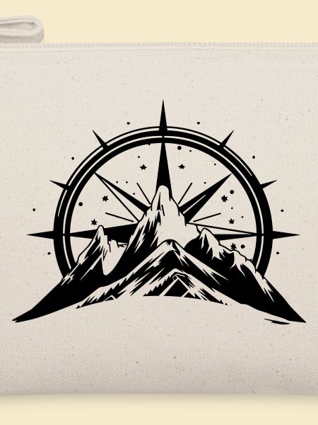 Compass With Mountain Silhouette