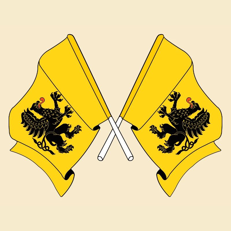 Two flags Pomeranian