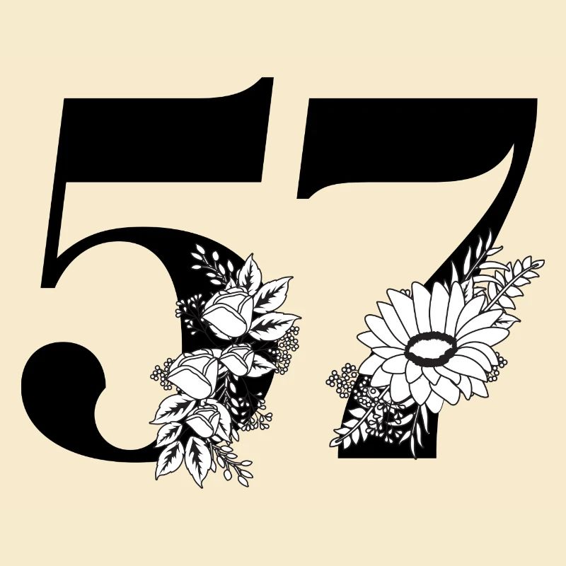 Nummer 57 Schwarze Blumen - 57. Blumengeburtstag