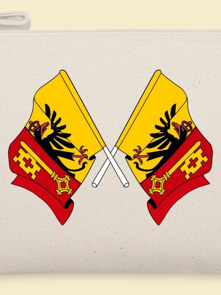 Zwei Flaggen Kanton Genf, Schweiz
