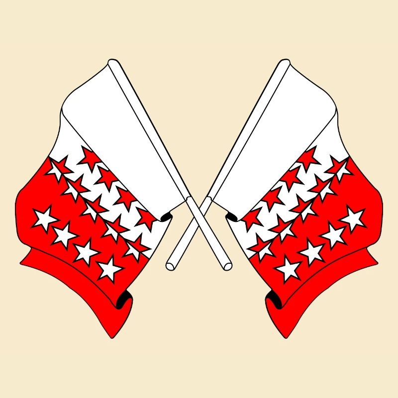Zwei Flaggen Wallis, Schweiz
