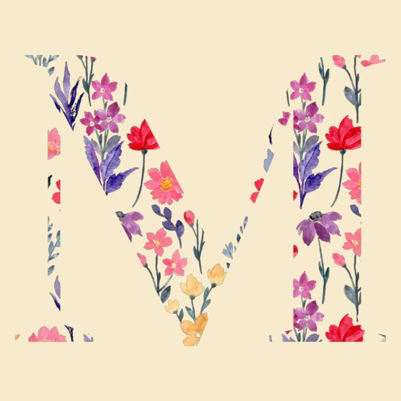 Personalized Floral Letter M - Gift Idea