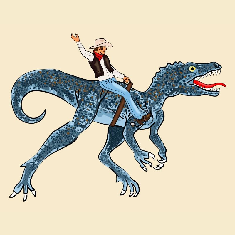 Abenteuerlicher Dinosaurier-Reiter