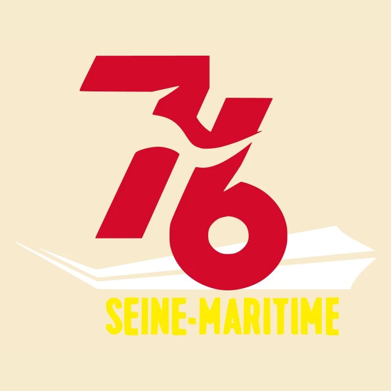 Stylized 76 Seine-Maritime emblem