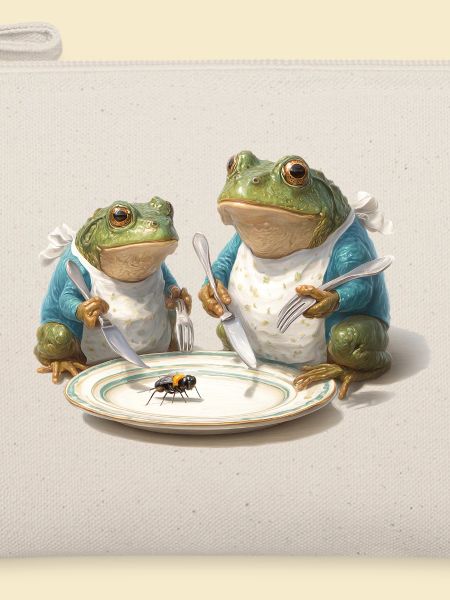 Frosch-Dinner: Fliege am Teller