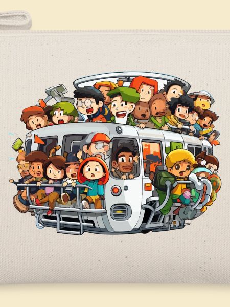 Bunt besetzte Bus Szene