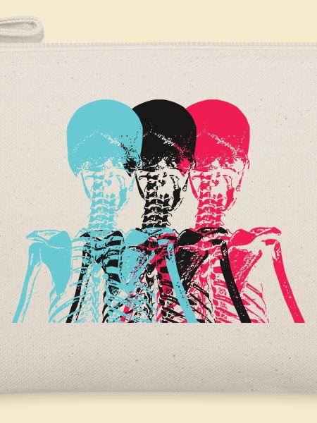 Pop Art Skeleton Neon Retro Design