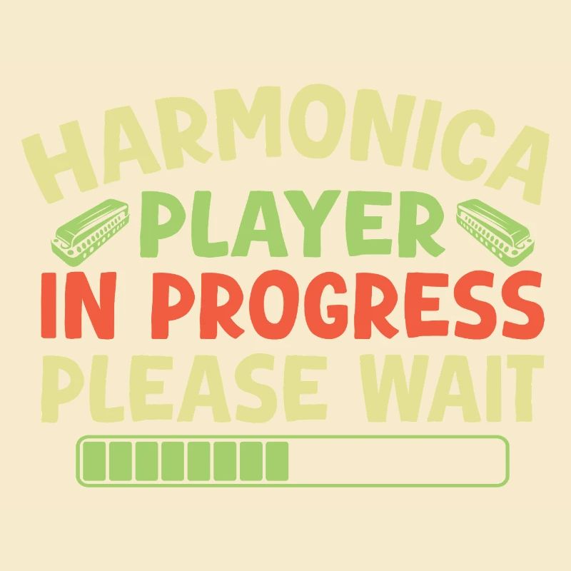 Funny Harmonica Player In Progress Harmonica