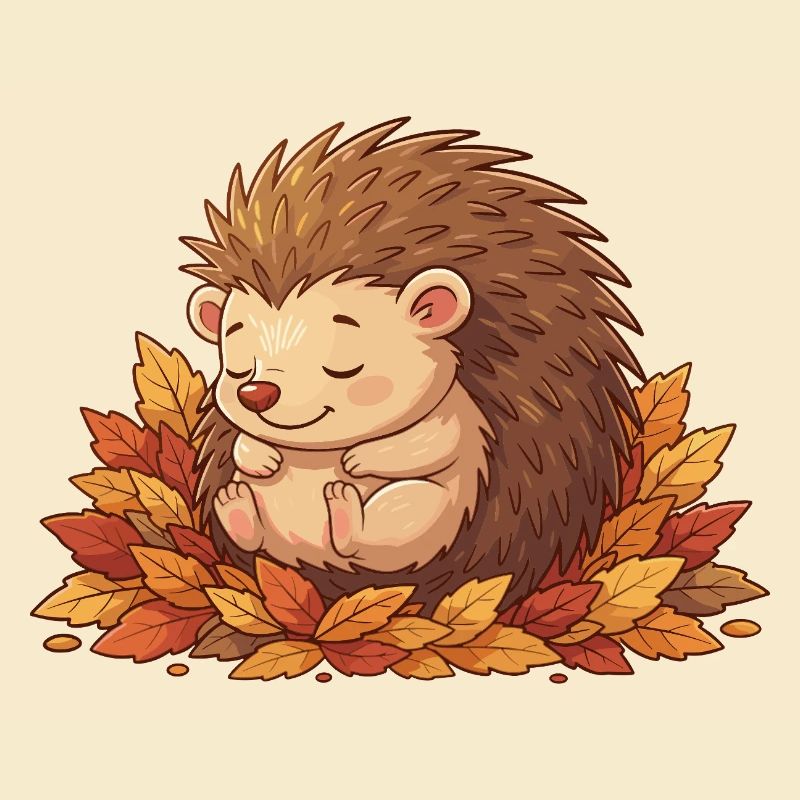 Kuscheliger Igel im Herbstlaub
