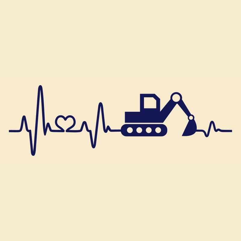 Excavator construction site construction worker digging heartbeat