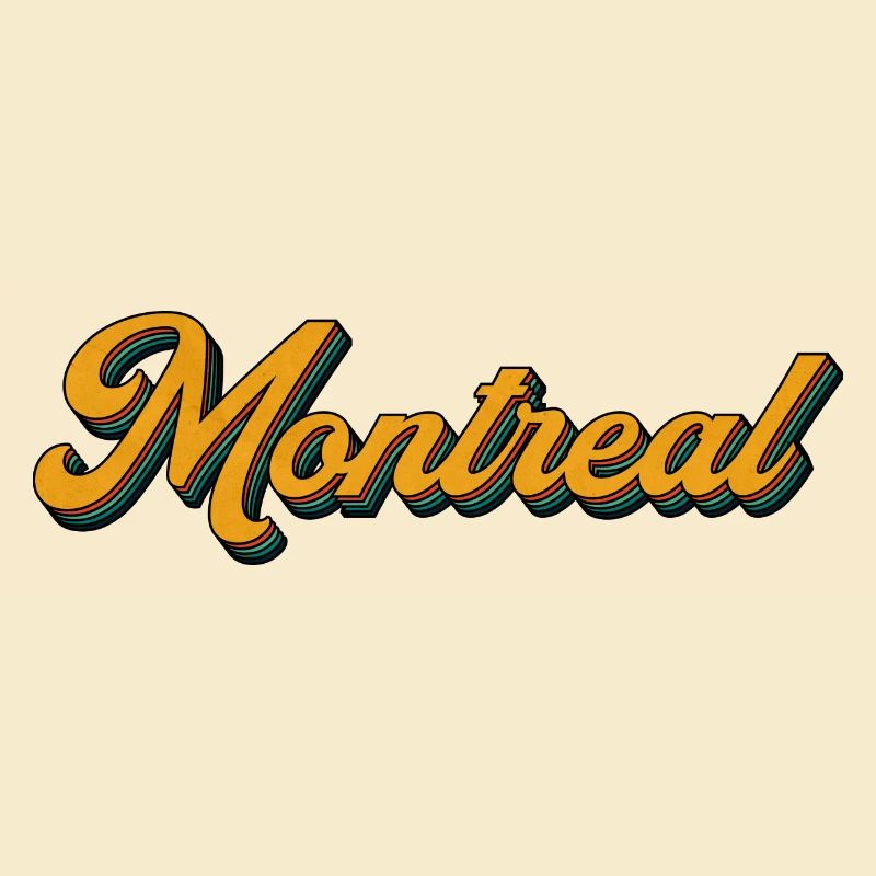 Montreal Retro Script Multicolor Shadow
