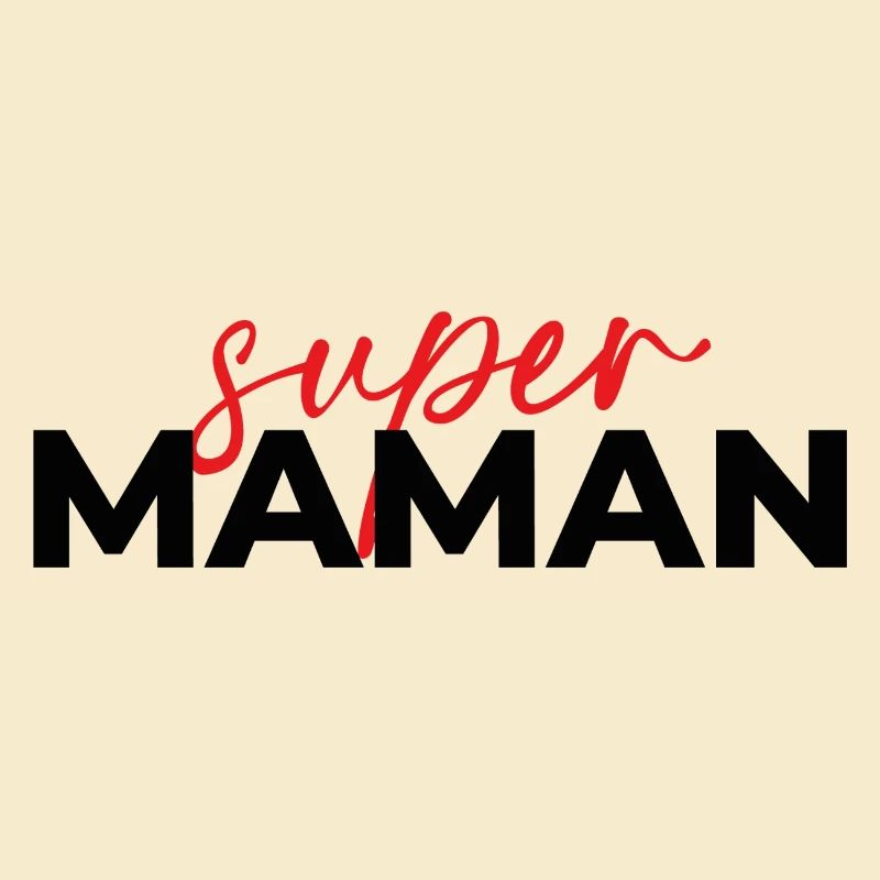 Super Mom Skript Rot auf Schwarz