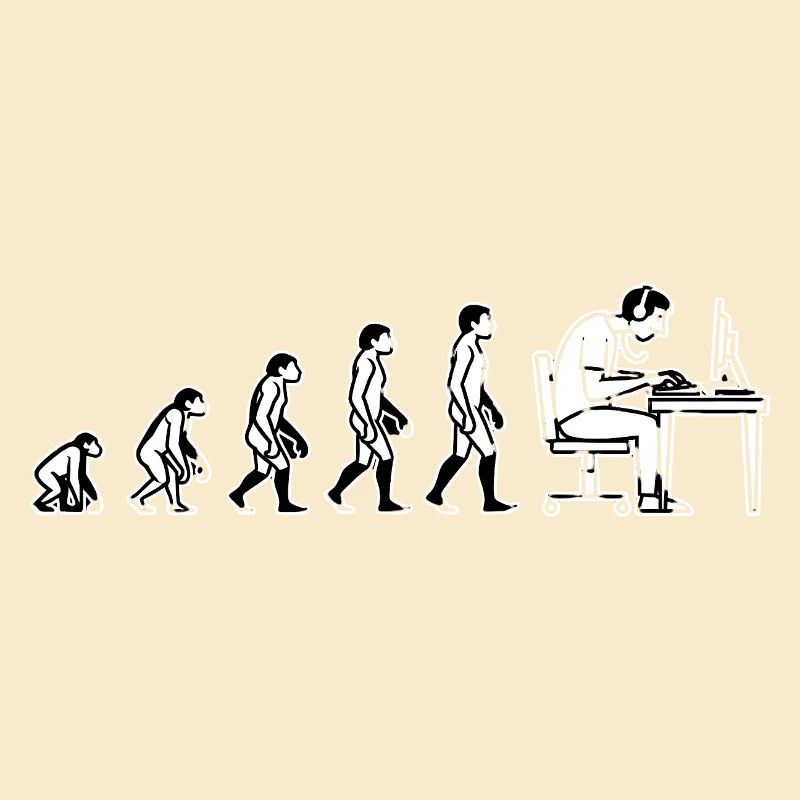 Evolution endet am Computer – Humor Design