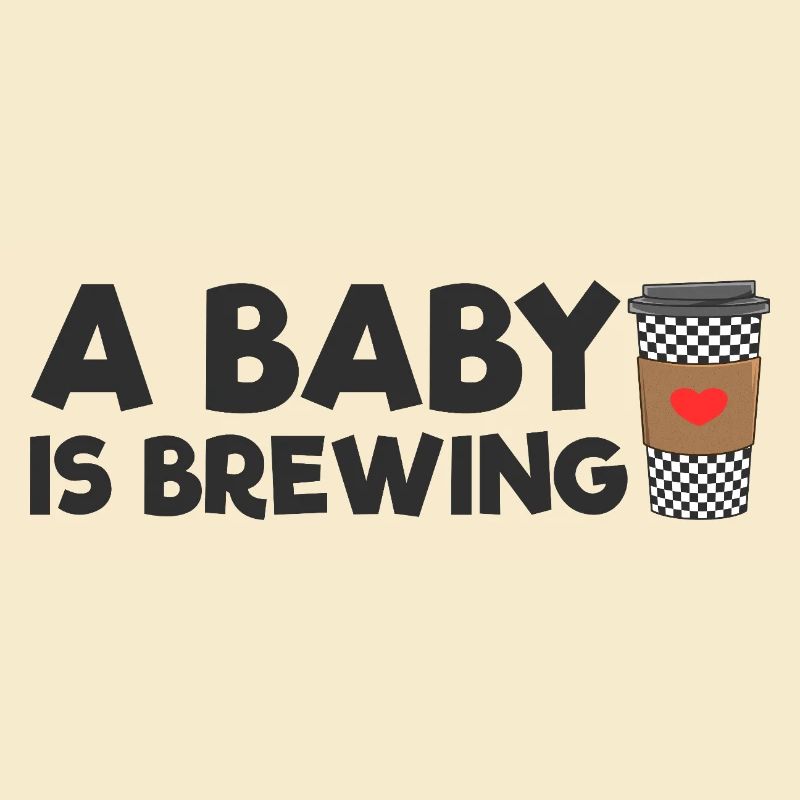 An expectant mother whose baby is brewing coffee