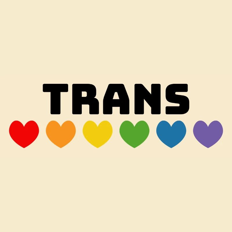 Regenbogenherzchen Trans schwarz