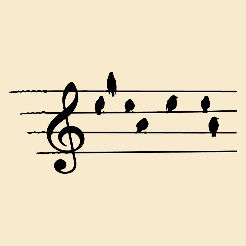 Music - Treble Clef - birds as notes