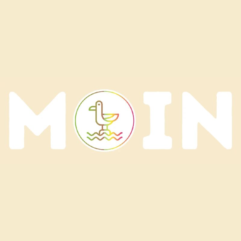 Moin mit Möwe S/W