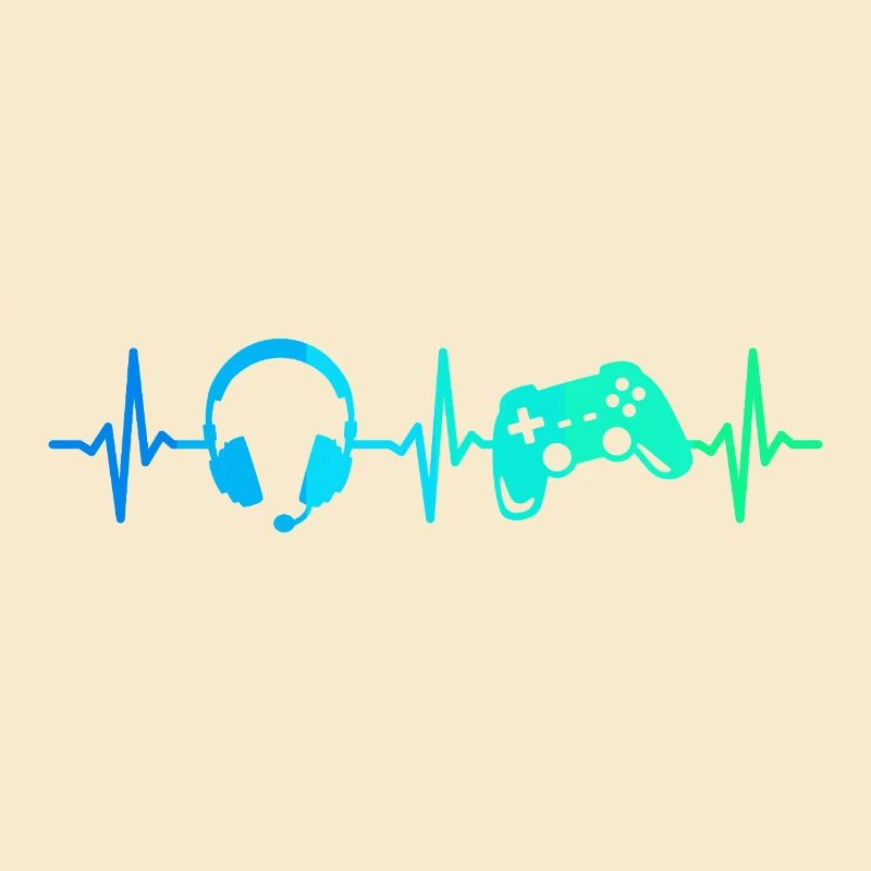 Gamer Herzschlag Gaming Controller Gamepad Headset