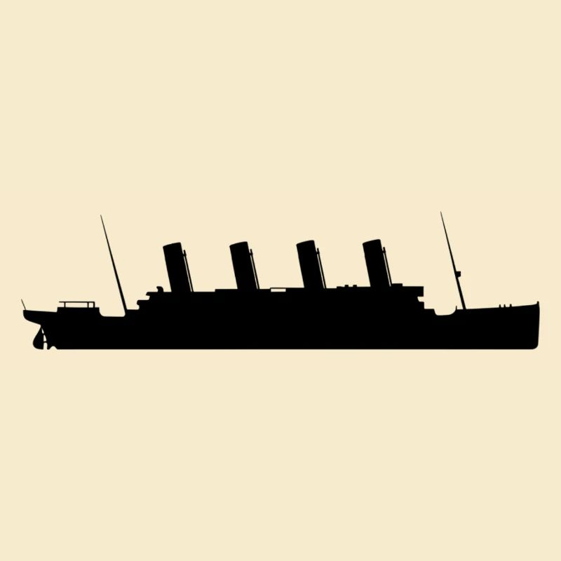 Titanic Silhouette Ship Design Minimalist