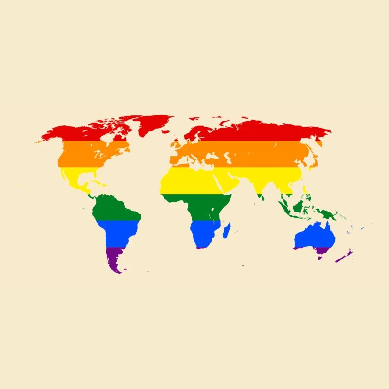 Regenbogen-Weltkarte