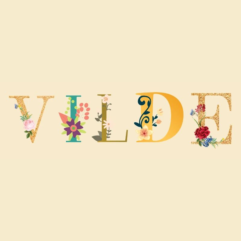 VILDE name decorated with flowers