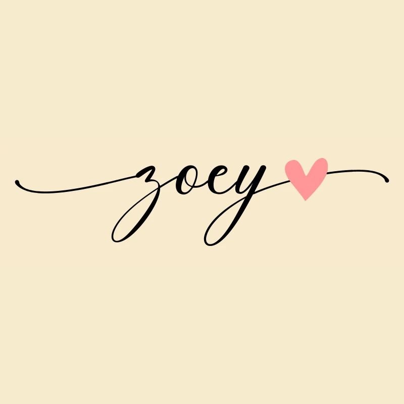 Zoey Last Name First Name Calligraphy Script