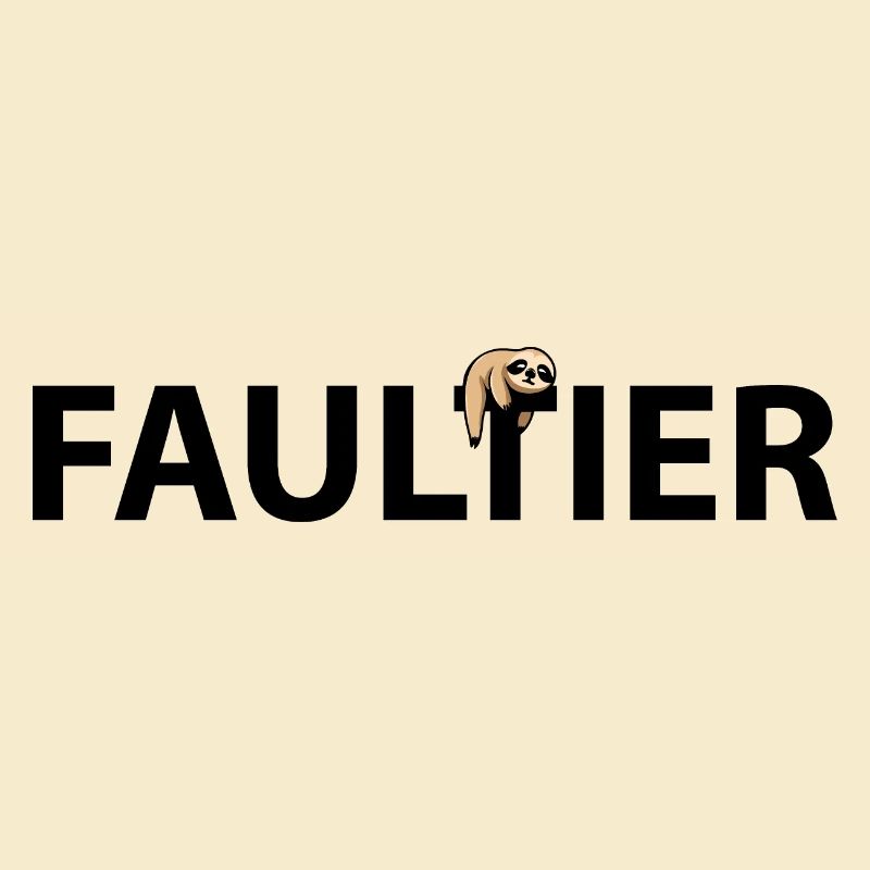 Faultier mit Schriftzug