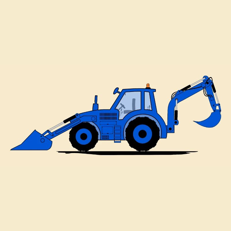 Traktor Bagger Baggerschlepper Blau