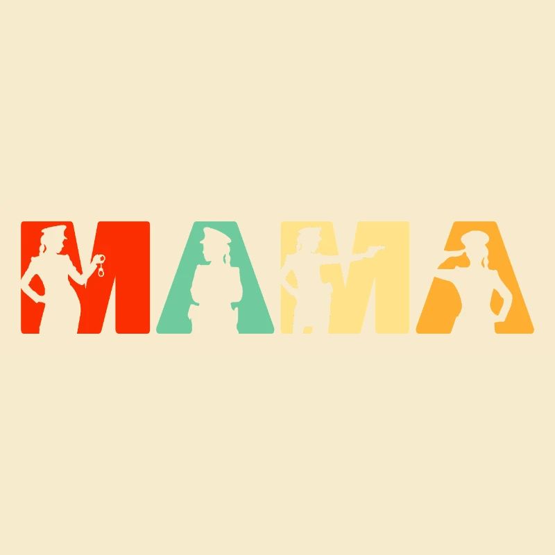 Polizei Mama Polizei Mutter Retro