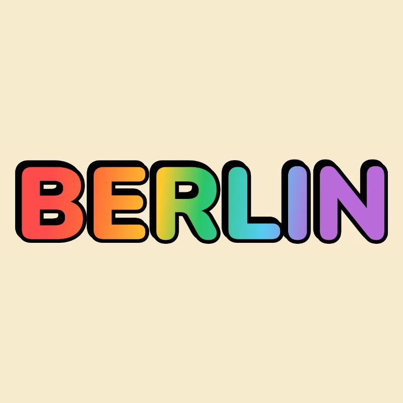 Berlin Rainbow Gradient Letters LGBT